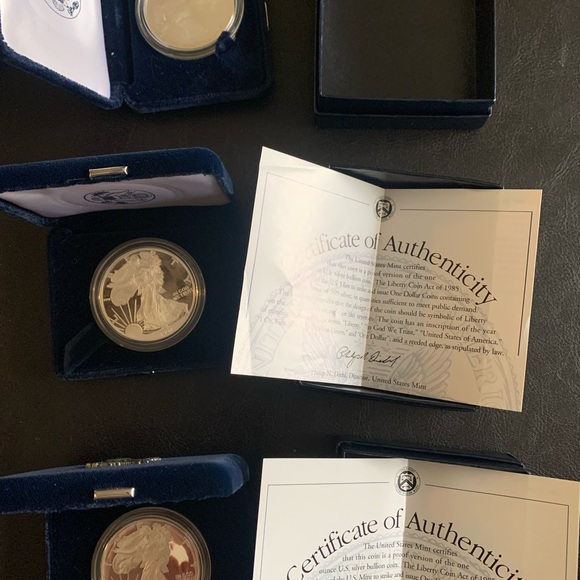 Silver American Eagle One Ounce Proof Bullion Coin,1994,1995,1997 - Picture 5 of 8
